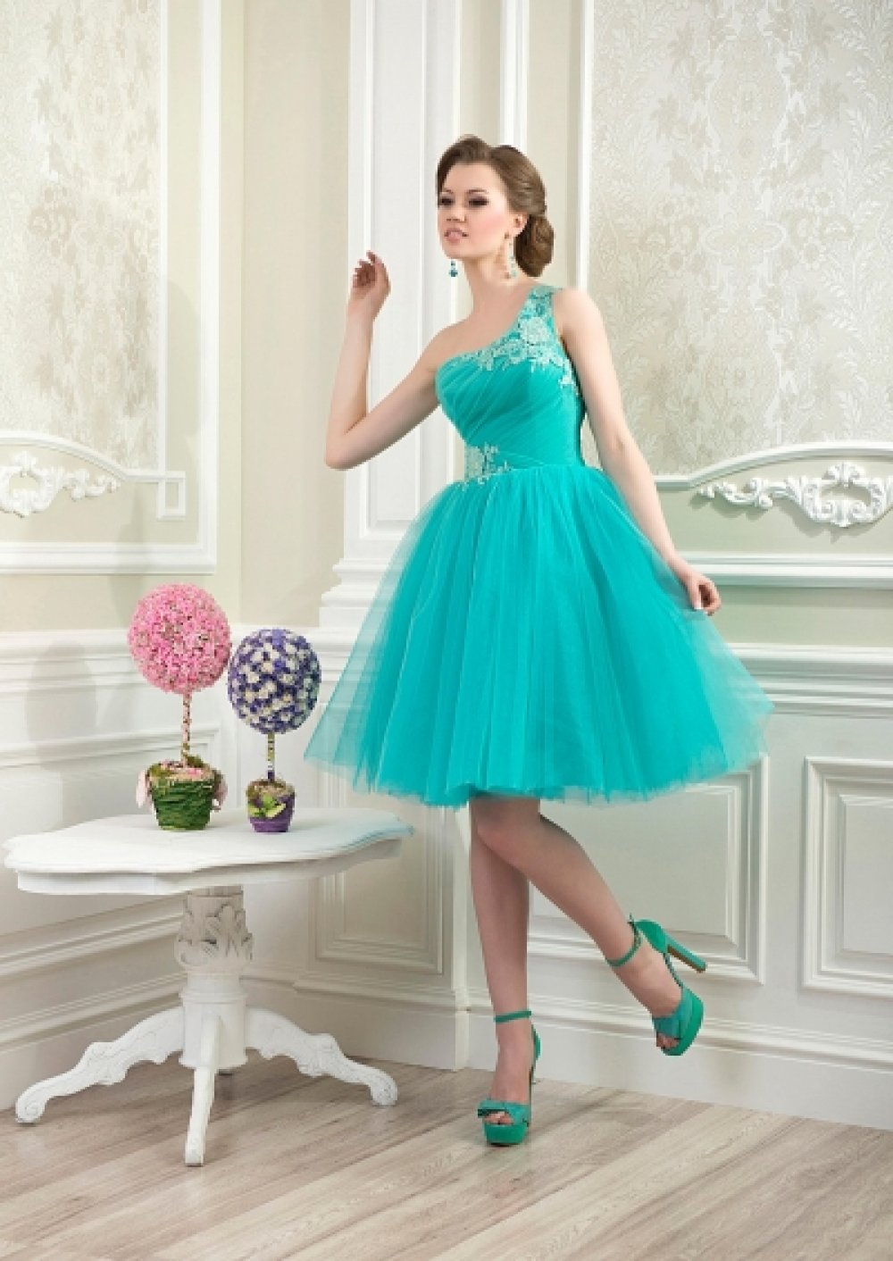 ➊Купить бирюзовое платье на выпускной XM по хорошей цене в Испании - DOLORESNOVIAS