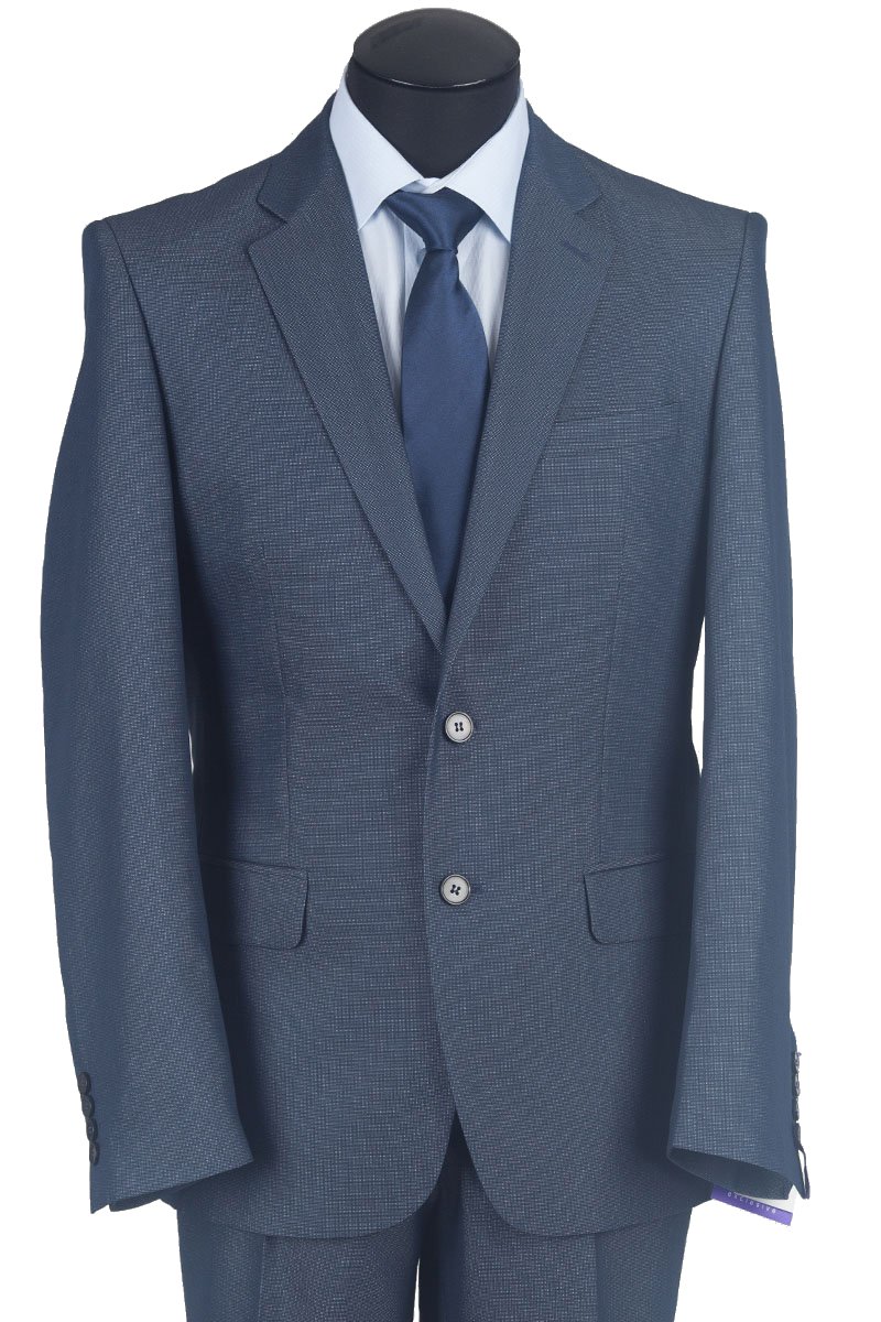 Костюм бизнес-класса, Classic Fit (полуприлегающий) силуэт. Пиджак строгого силуэта следует естественным линиям фигуры. Застежка на 2 петли, пуговицы, рукав - 4 пуговицы. Карманы с клапанами, нагрудный карман листочка. По спинке 2 шлицы, которые придают особое изящество костюму. На подкладке обработаны карманы, 1 застёгивается на пуговицу, сама подкладка оригинального цветового решения и дизайна. Брюки прямого покроя с традиционной застежкой, ширина брюк по низу = 21 см. На поясе предусмотрены шлевки для ремня. Стильный и элегантный вариант для делового мужчины.