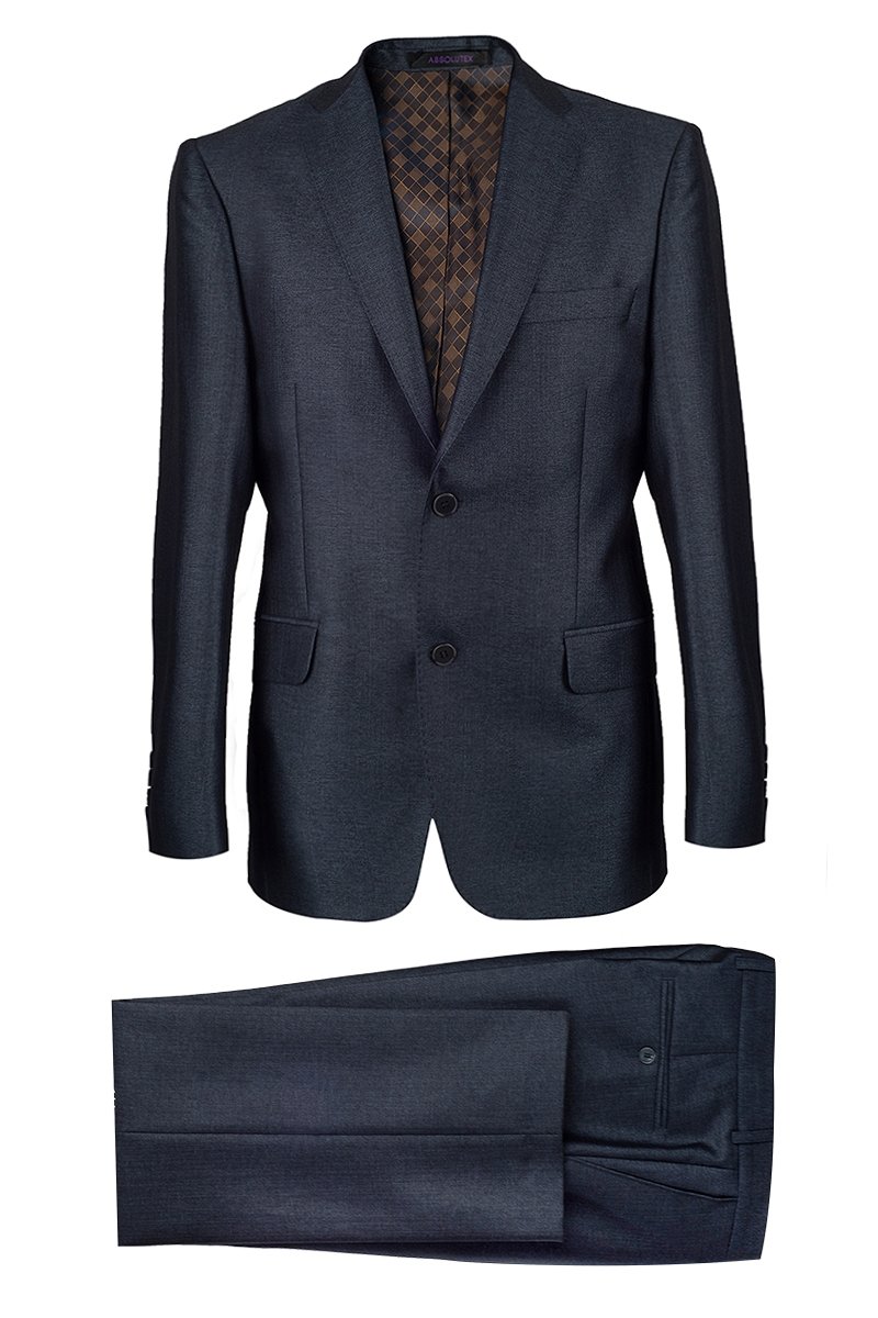 Классический костюм, Classic Fit (полуприлегающий) силуэт. Ткань серо-синего цвета меланж. Пиджак строгого силуэта следует естественным линиям фигуры. Застежка на 2 петли, пуговицы, по рукаву шлица на 4 пуговицы. Карманы с клапанами, нагрудный карман листочка. По спинке 2 шлицы, которые придают особое изящество костюму. На подкладке обработано 3 кармана, 1 застёгивается на пуговицу, сама подкладка оригинального цветового решения и дизайна. Брюки прямого покроя с традиционной застежкой, ширина брюк по низу = 21 см. На поясе предусмотрены шлевки для ремня. Великолепный выбор для стильных мужчин.