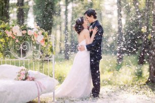 Воздушное фото. Жених и невеста