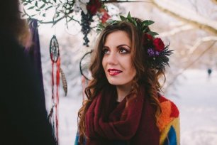 Зимний свадебный образ невесты