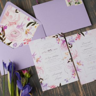Приглашение в сиреневой гамме