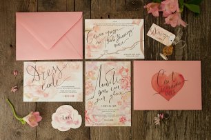 Свадебное приглашение, карта проезда, карта дресс-кода, конверт