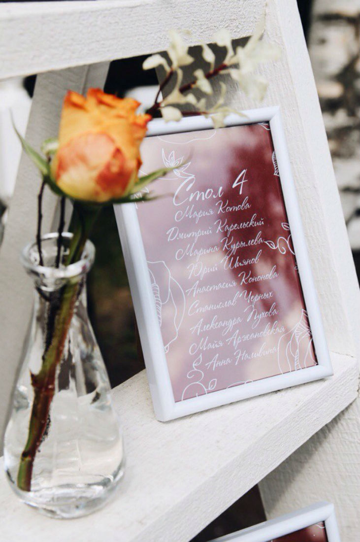 Карточки для плана рассадки из коллекции полиграфии "Рыцарская любовь" с измененным цветовым решением.