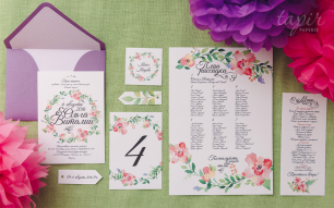 Свадебная полиграфия в цветочном исполнении