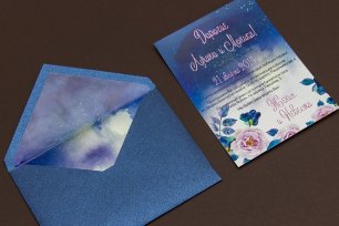 Приглашение для свадьбы в стиле "Звездое небо"