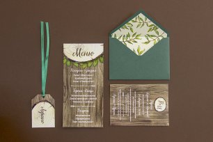 пригласительное для свадьбы в стиле эко/рустик