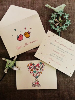 Пригласительные с птичками