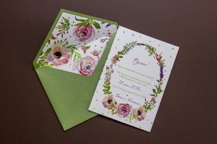 Яркое приглашение для весенней или летней свадьбы