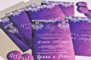 Свадебная полиграфия в фиолетовой гамме