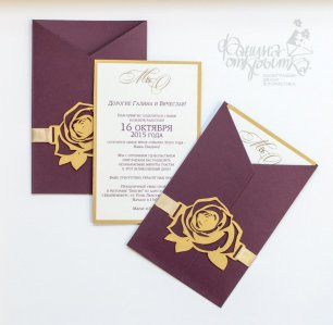 Свадебные пригласительные ручной работы с лазерной резкой