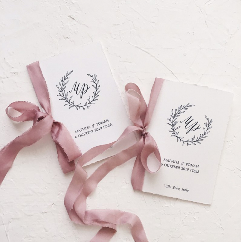 Свадебная каллиграфия и полиграфия, клятвы с шелковыми лентами ручной работы