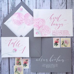 Свадебное приглашение с каллиграфией