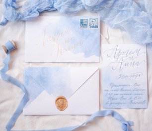 Свадебные пригласительные с каллиграфией