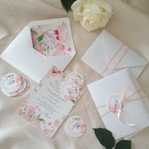 Нежные свадебные приглашения с пионами