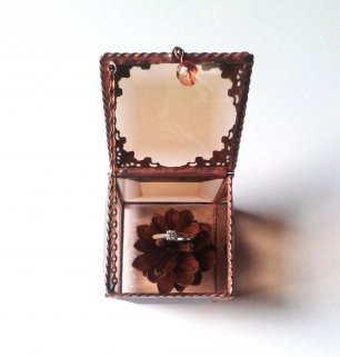 Шкатулка для колец. Эко-стиль. Альтернатива подушечке для колец
