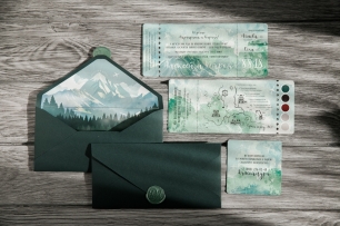 Приглашения в виде билета на самолет