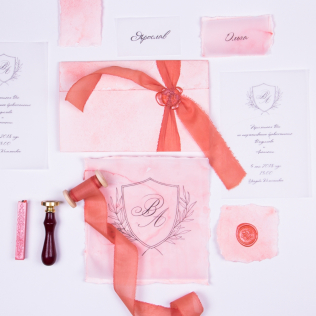 цвет свадьбы 2019, свадьба в коралловом цвете, полиграфия SKY