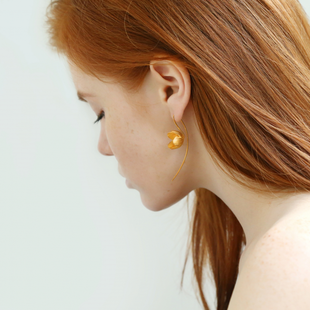 Нежные серьги-цветы