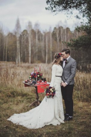 Осенняя свадьба на природе