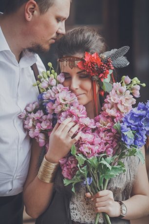 Высокий букет на свадьбу