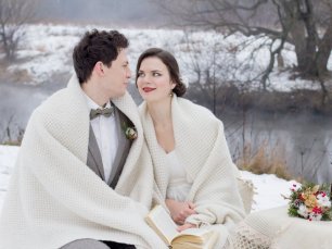 Теплые пледы на свадебной фотосессии