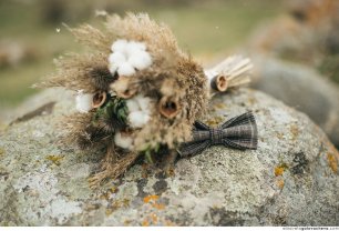 Букет невесты из сухой травы