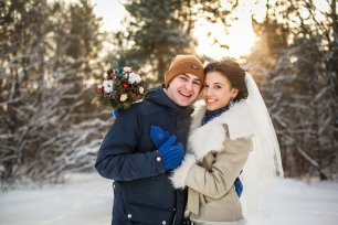 Морозная свадебная фотосессия