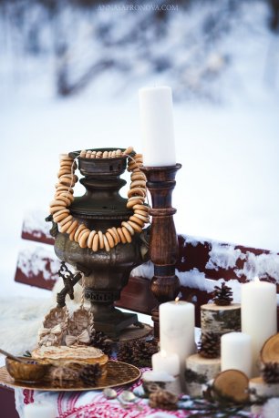 Декор стола в деревенском стиле