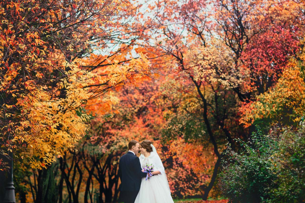 прогулка, свадебная прогулка, осенняя свадьба