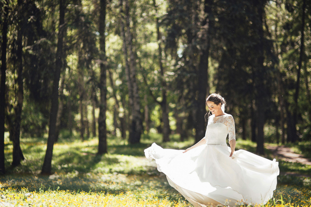 портрет невесты, прогулка, свадебная прогулка