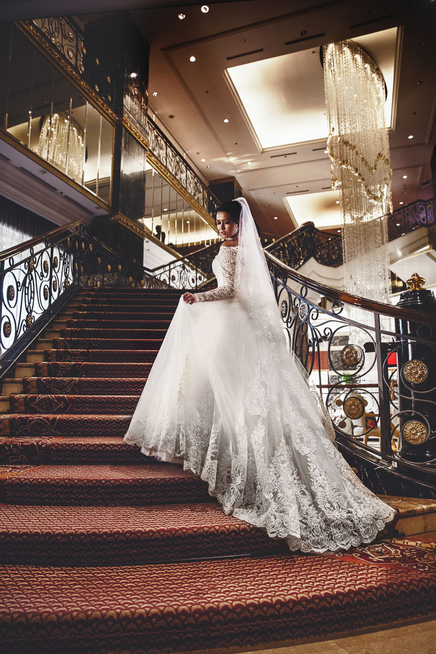 портрет невесты, прогулка в отеле