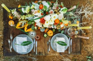 Красивое оформление стола на свадебную фотосессию