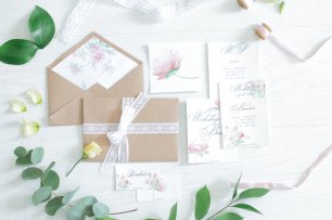 Свадебная полиграфия с применением крафт-бумаги