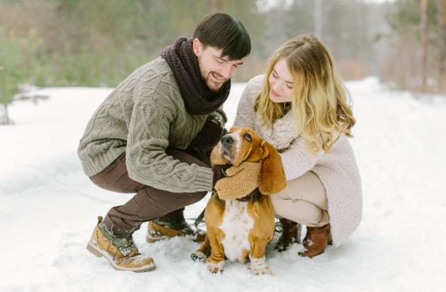 фотосессия love story с собакой, фотограф ЕЛЕНА ОЛЕЙНИКОВА