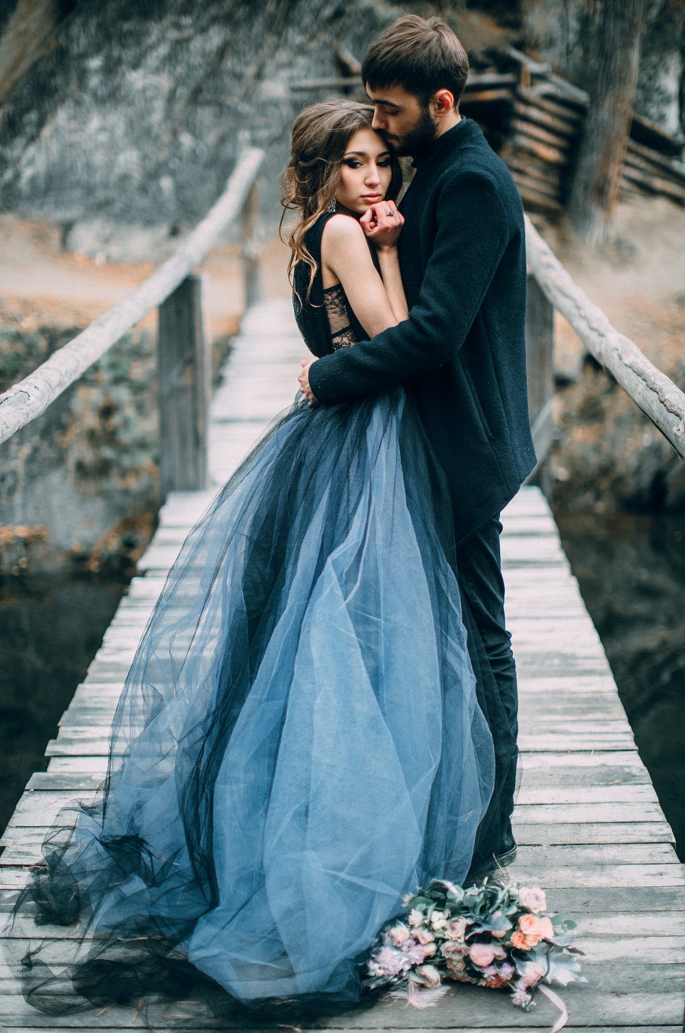 Зимняя свадебная фотосессия с совами.