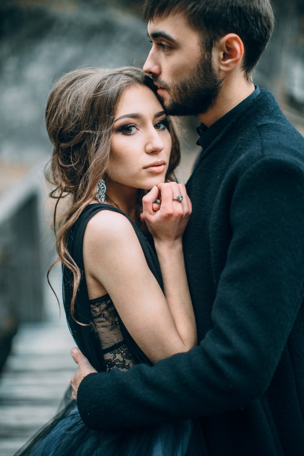 Зимняя свадебная фотосессия с совами.