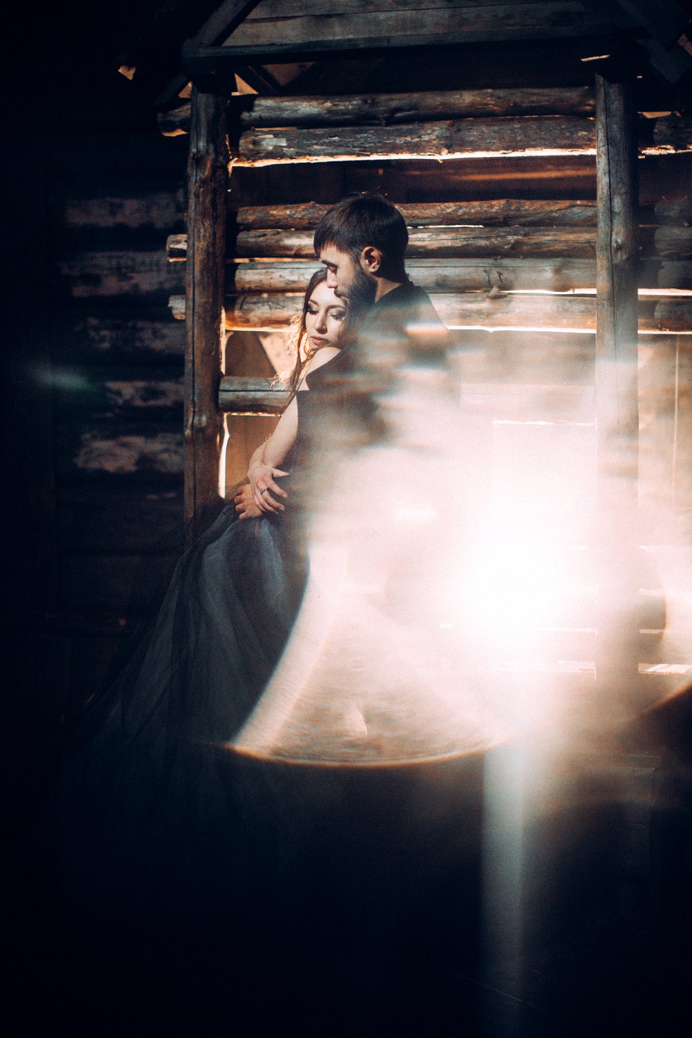 Зимняя свадебная фотосессия с совами.