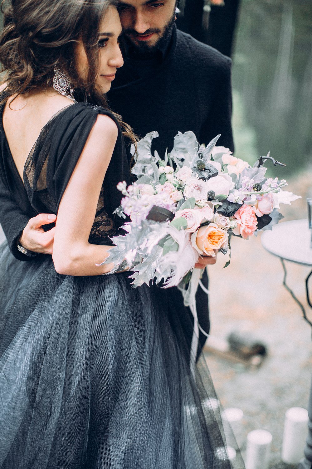 Зимняя свадебная фотосессия с совами.