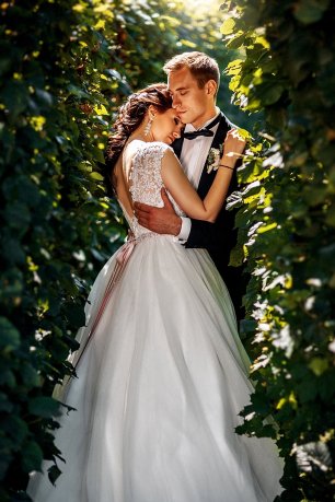 Нежные объятия жениха