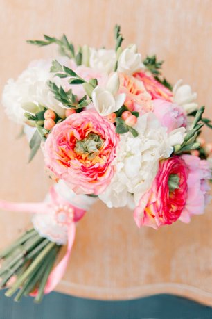 Свадебный букет розового оттенка