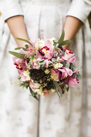 Букет невесты в розовом цвете