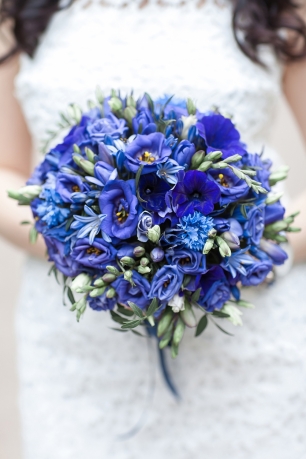 Букет невесты в синих тонах