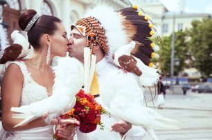 Фотосессия с голубями