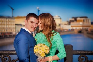 Желтый свадебный букет