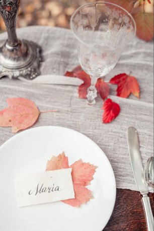 Сервироска стола. Свадьба в цветах осенней палитры