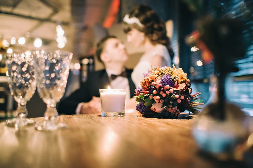 Красочный свадебный букет