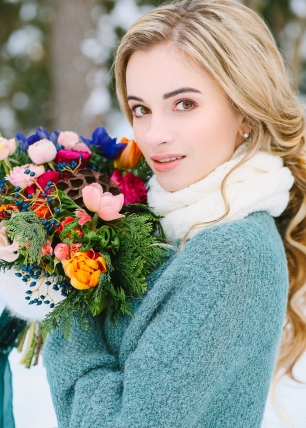 Зимняя свадьба, образ невесты