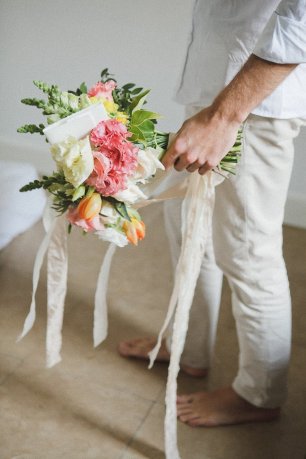 Букет невесты с романтическим признанием в нем