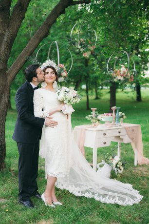 Декорированная свадебная фотосессия